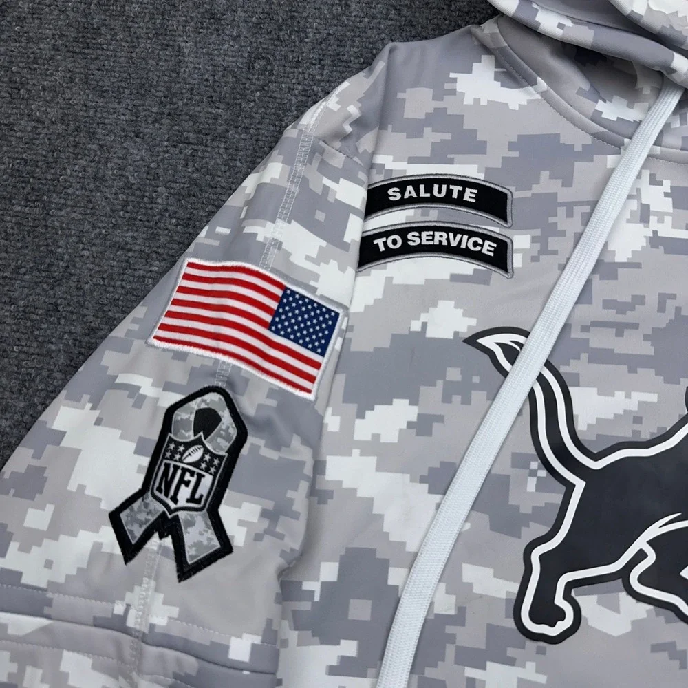 NEW Nike Detroit Lions Hoodie Men's M Camo Salute to Service St Brown 14 CUSTOM